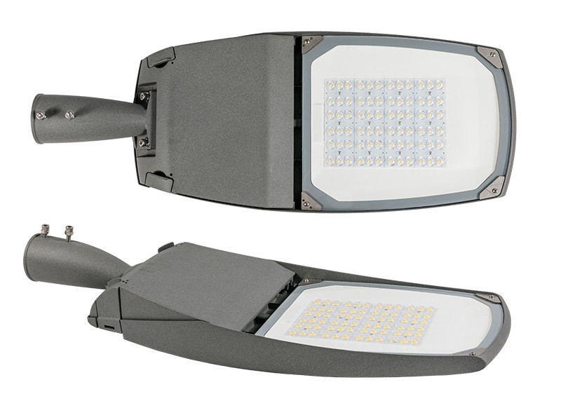 120W LED Street Light Fixtures Grey / Black / Dark Grey NEMA / ZHAGA Socket
