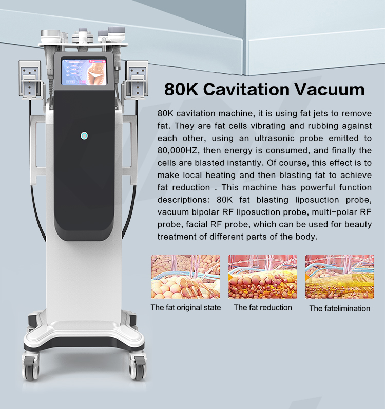 AS82 Cavitation 6 In1 Professional Cellulite Treatment Machine 500W Weight Loss