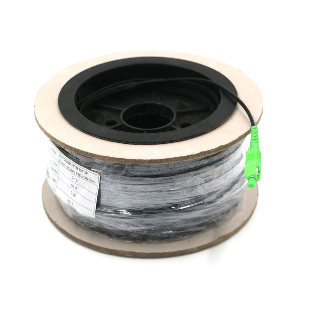 Pre Terminated SC/APC G657A1 LSZH FTTH Fiber Optic Drop Cable