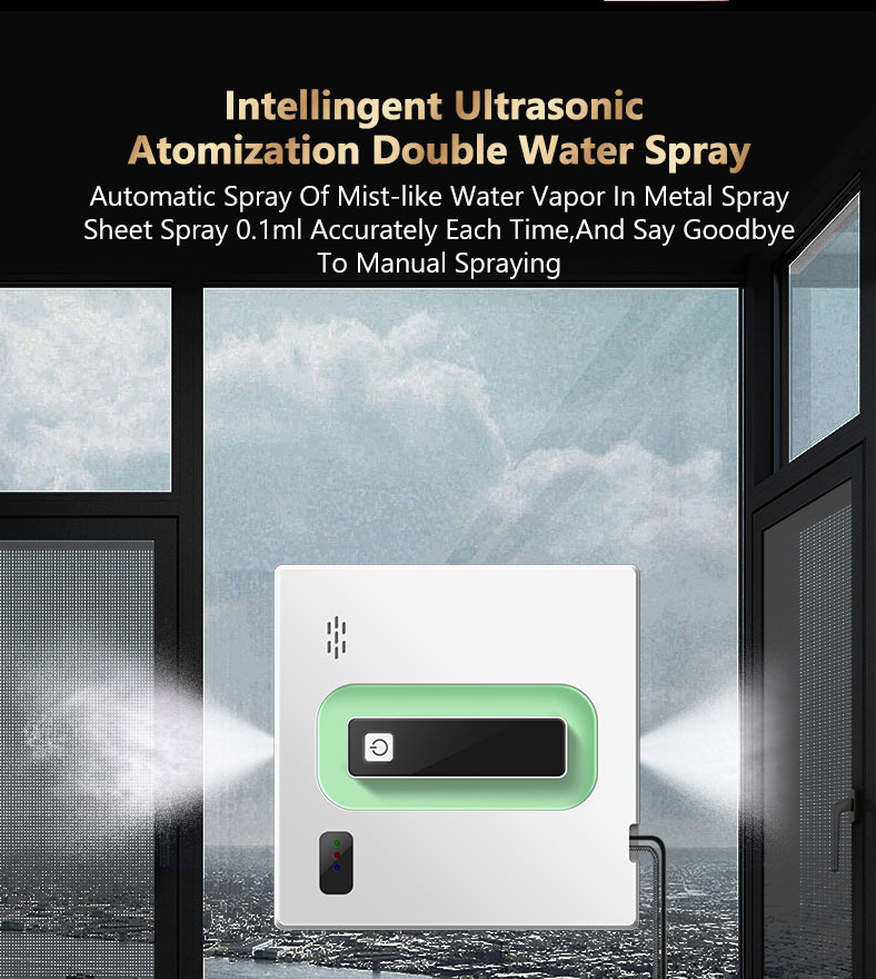 2500Pa Suction aborb App-Controlled Fine Filtration Window Cleaning Robot for Home