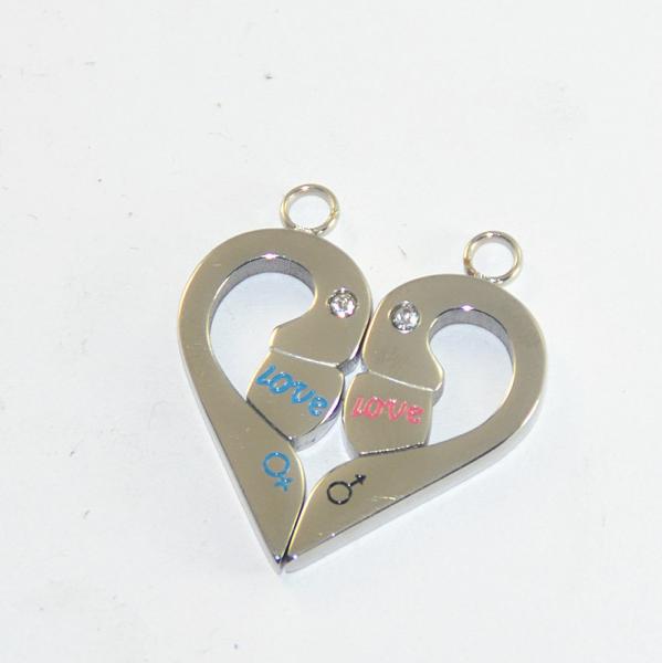 New Fashion Valentines Holiday Lovers Couples Stainless Steel Necklace Pendants