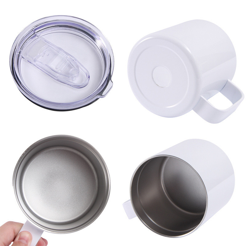 12oz Stainless Steel Insulated Coffee Mug With Handle Double Wall Vacuum Travel Mug Tumbler Cup With Sliding Lid Navy