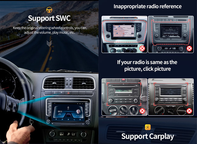 2Din VW Car Radio Passat B6 Android Multimedia Android 10 Vw Golf Radio Ai Voice Contro