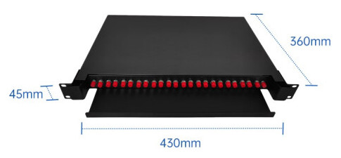 1U FC Fiber Patch Panel 24 Port Optical Fiber Distribution Frame