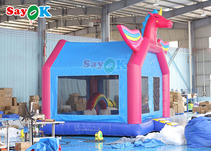Moon Inflatable Bouncers For Party Unicorn Jumping Bounce Castle House With Slide