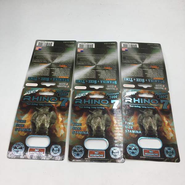 Rhino 7 5000 Capsule Blister Card Packaging 3D Paper Male Sexual Pills Display