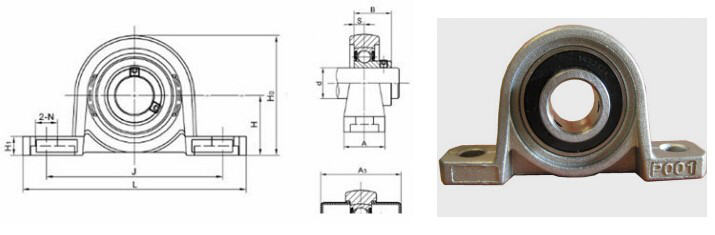 ASAHI Zinc Alloy Pillow Block Bearing KP000 KP001 KP002 KP003 KP004 KP005 KP006