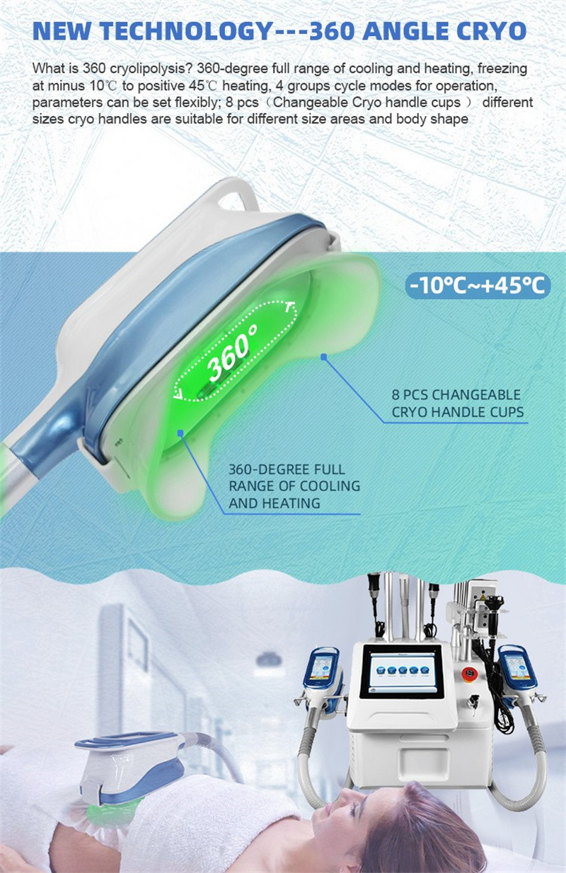 Portable 650nm Cryolipolysis Body Slimming Machine Fat Freezing 6 In1