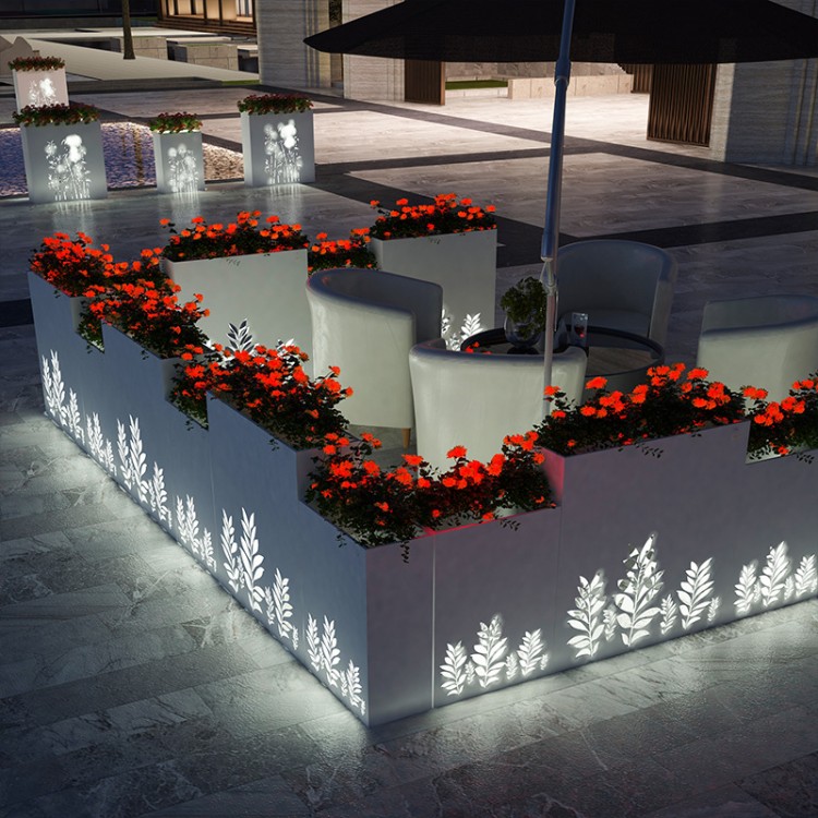Big planters outdoor modern glowing planter flower box