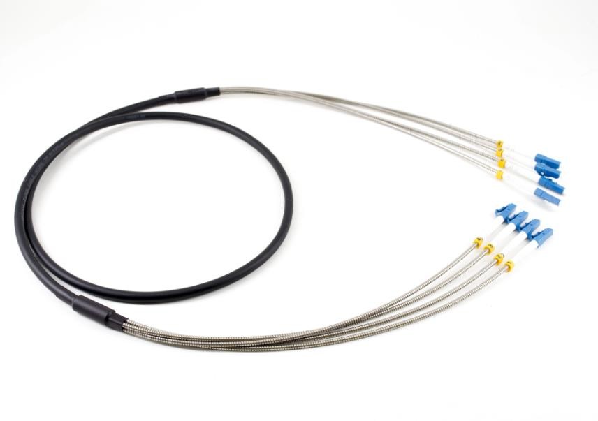 FC/UPC FC/APC BBU/RRU CPRI Base Station Armored Patch Cord 2 Core With Pulling Eyes