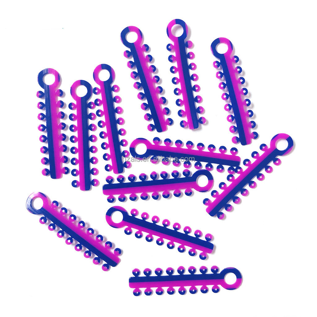 20 Sticks Ligature Ties Braces Orthodontic Elastic Rubber Bands Bicolor O Rings