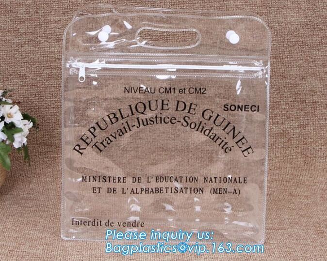 Plastic Bag OEM Custom PVC Loop Handle Image Printed Plastic Shopping Bag,Promotional Clear Waterproof Plastic Cosmetic