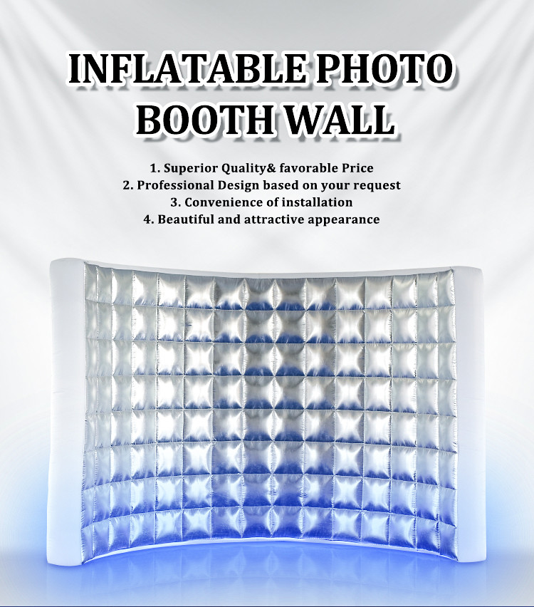 Spiral Photo Booth Enclosure Inflatable Photo Booth Backdrop Remote Controller Led