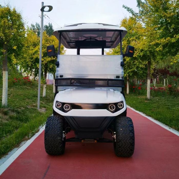 4 Seater Electric Off-Road Golf Cart Sleek Design LED Headlights Durable All-Terrain Tires Comfortable Seats Sturdy Windshield Ideal For Golf Courses