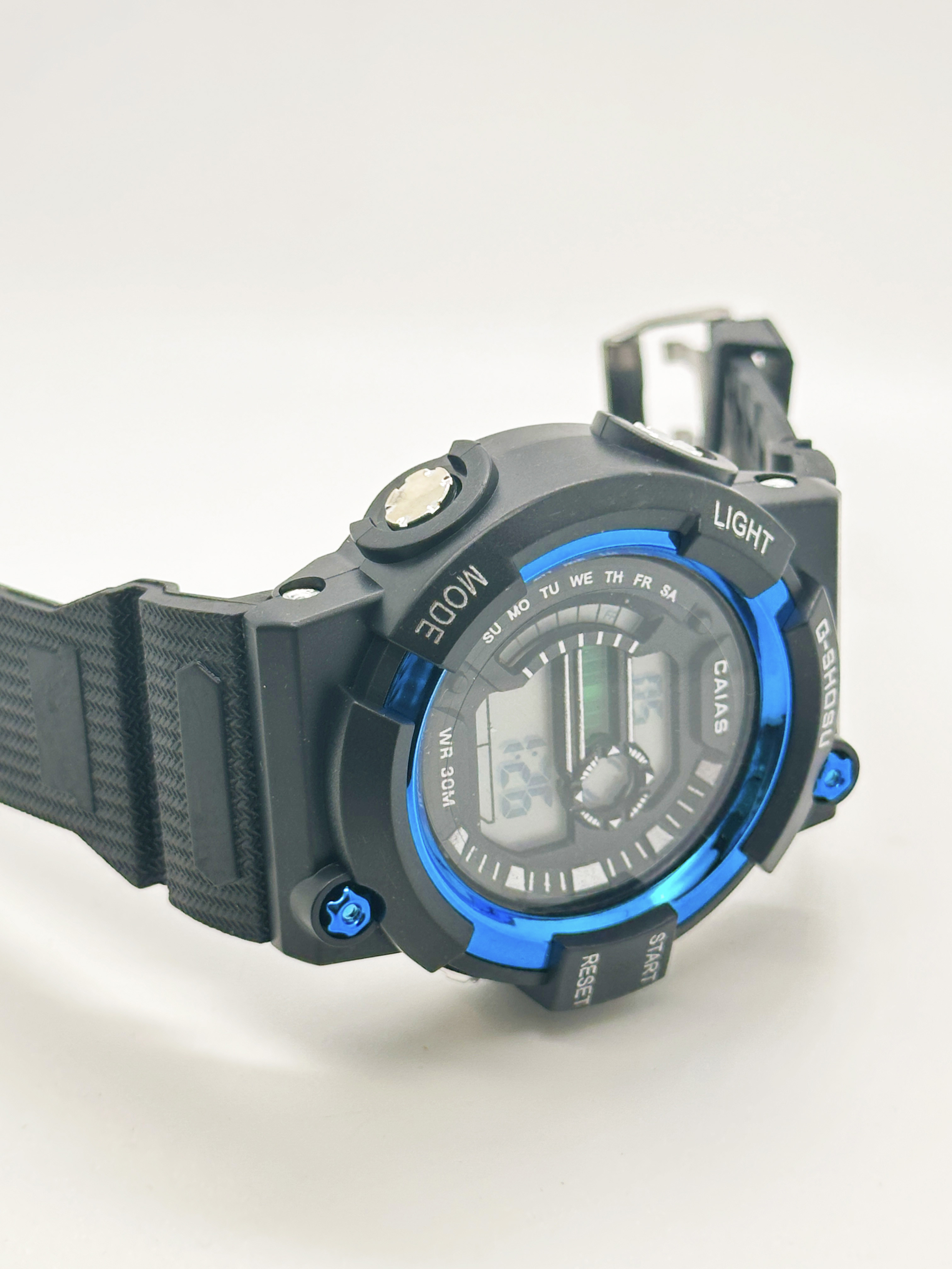 Sporty Black Dial Digital Watch with Silicone Band
