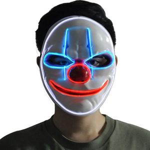 Clown Scary Halloween LED Face Mask Adjustable 3 Flashing Modes