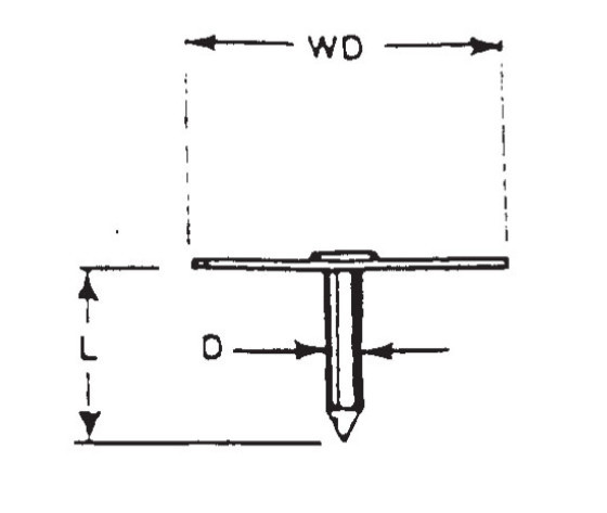 Galvanized Steel Cup Head Capacitor Discharge Weld Pins 3" With Paper Insulating Washers Attached