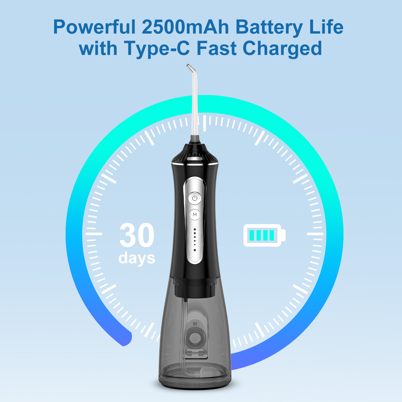 Foldable Bitvae BV C2 High Frequency Waterproof IPX7 Oral Irrigator UKCA Certified 5 Cleaning Modes and USB Rechargeable