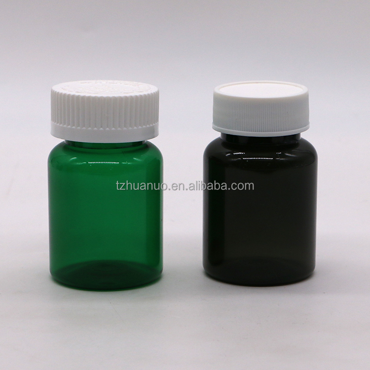 Industrial Medicine 50ml PET Plastic Bottle with Screw Cap and Custom Label Printing