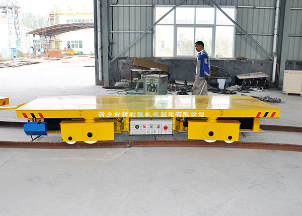 Mold Transport Flat Rail Cart 15T Material Transfer Carriage On Rails Towed By Forklift