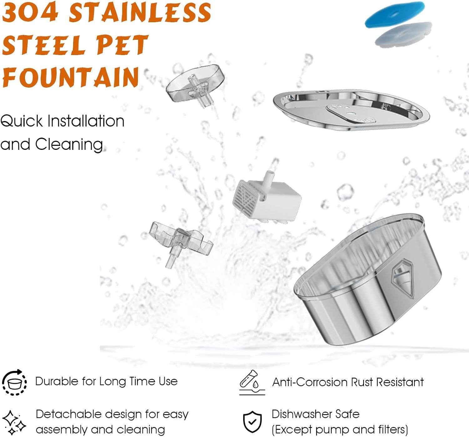 Silent Pet Water Fountain | Ultra-Quiet Pump for Stress-Free Hydration