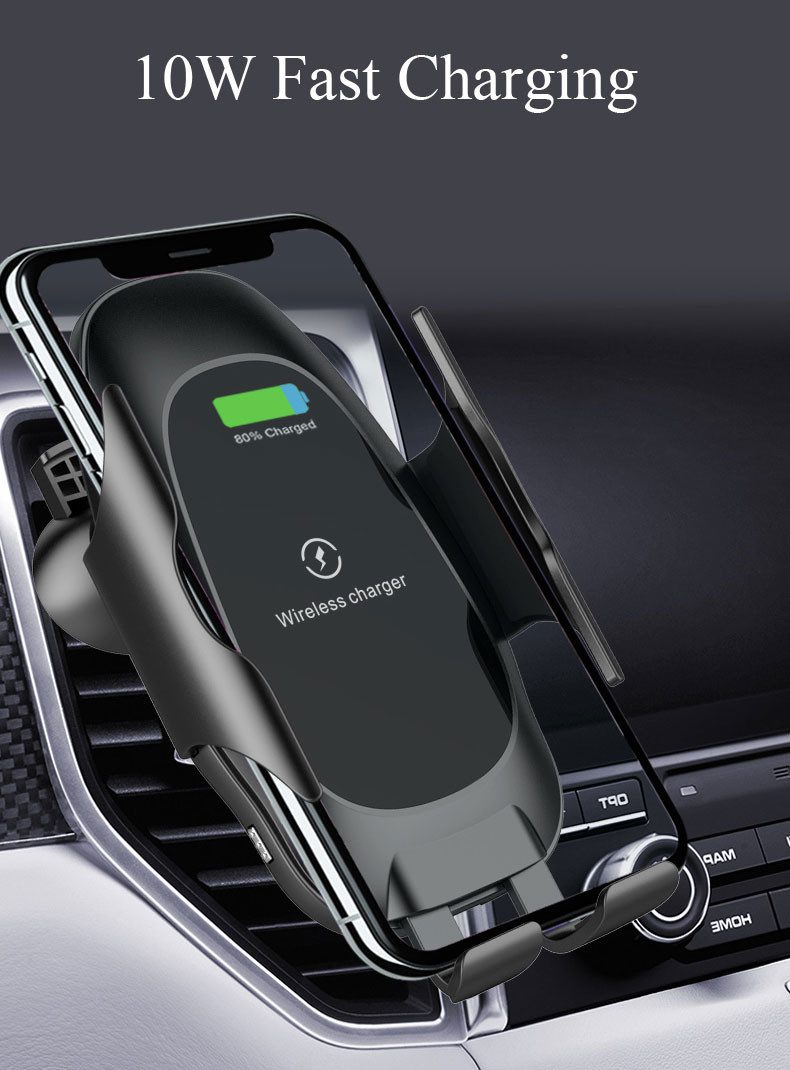 360 Rotation 10W Car Mount Wireless Charger Cell Phone Mount Charger
