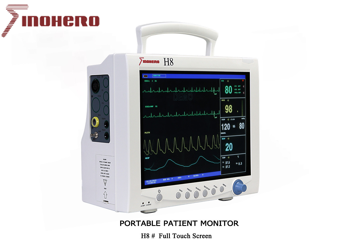 H8 Portable Patient Monitor , Ecg Monitoring Device 310 X 140 X 263 Mm
