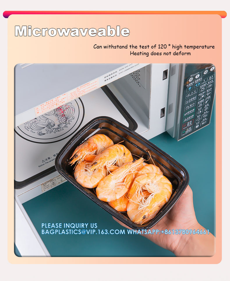 980ml American Takeaway Box Eco-Friendly Microwave Safe Plastic Food Containers With Lids Disposable Food Lunch Box