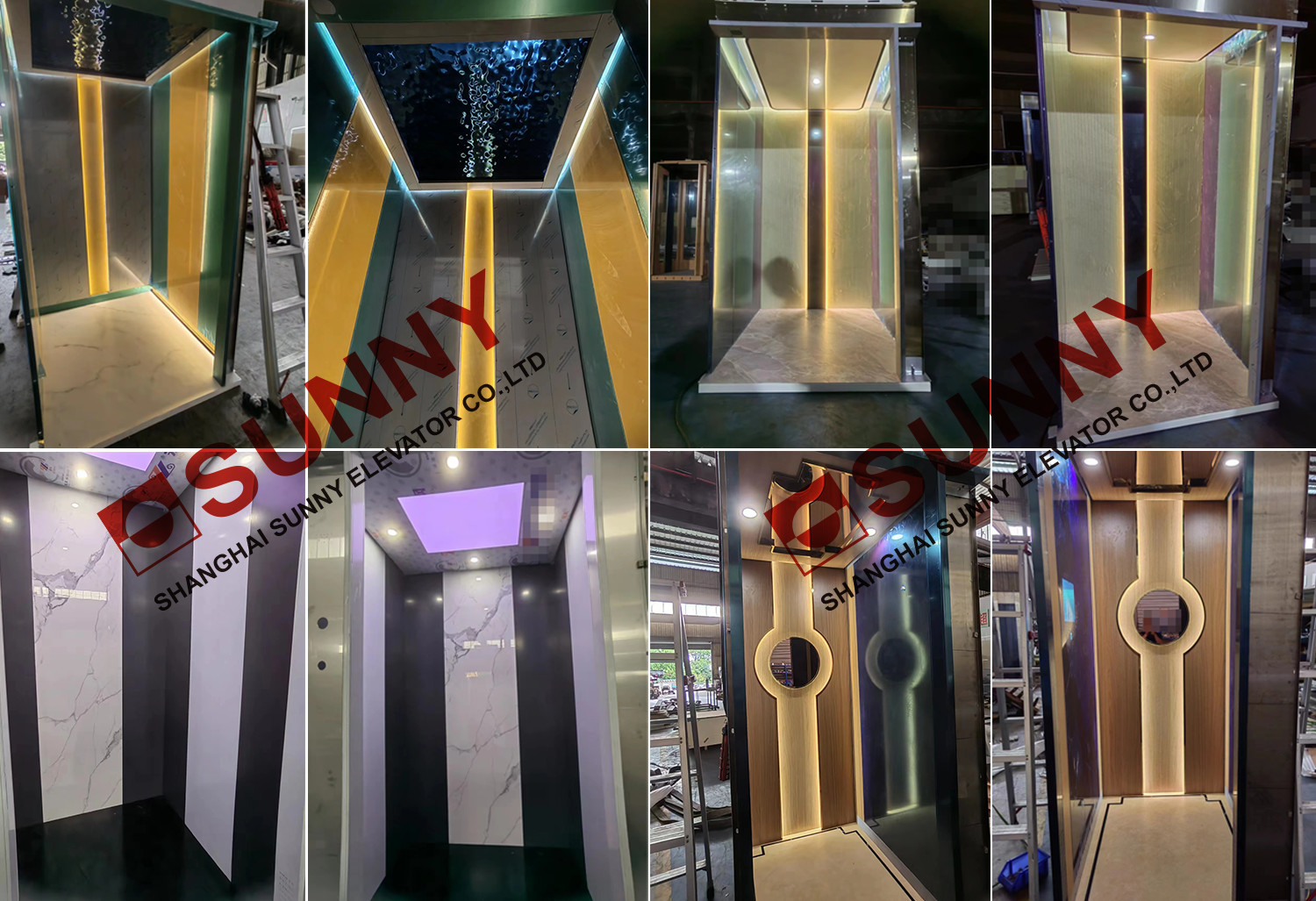 VVVF 630kg 8 Persons Cabin Decoration MRL Passenger Elevator Lift
