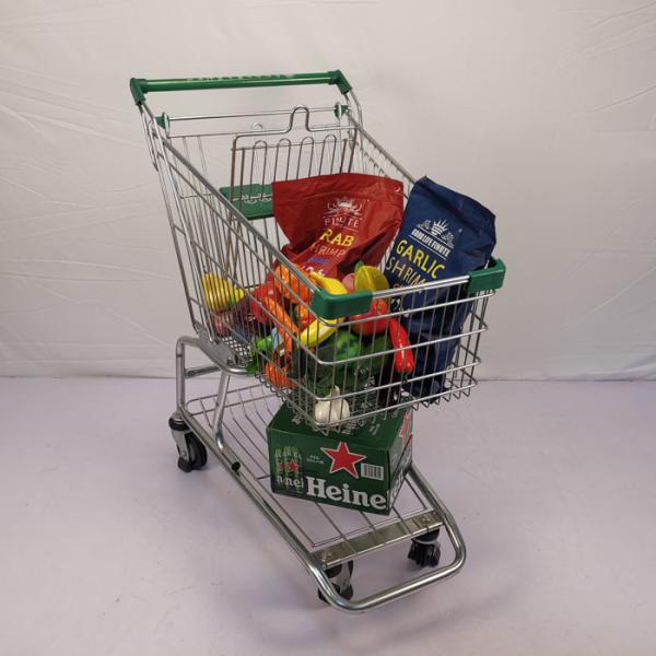 100L American Style Steel Shopping Cart Chain Store Shopping Cart With Elevator