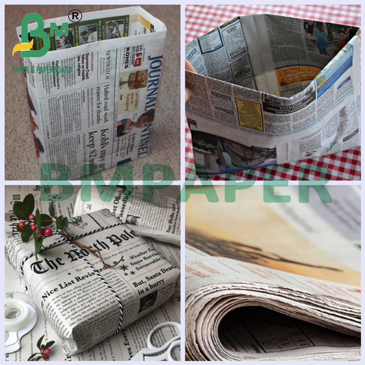 781mm 1600mm High Brightness Newspaper Typing Wrapping Paper 45gsm
