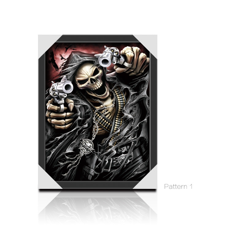 3 Different Images Of Grim Ripper Lenticular Flip With 30x40cm For House Decoration