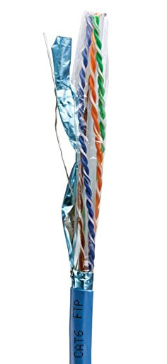 FTP CAT6 Shielded Cable / 4 Pairs Category 6 Ethernet Cable With Soild Copper Conductor