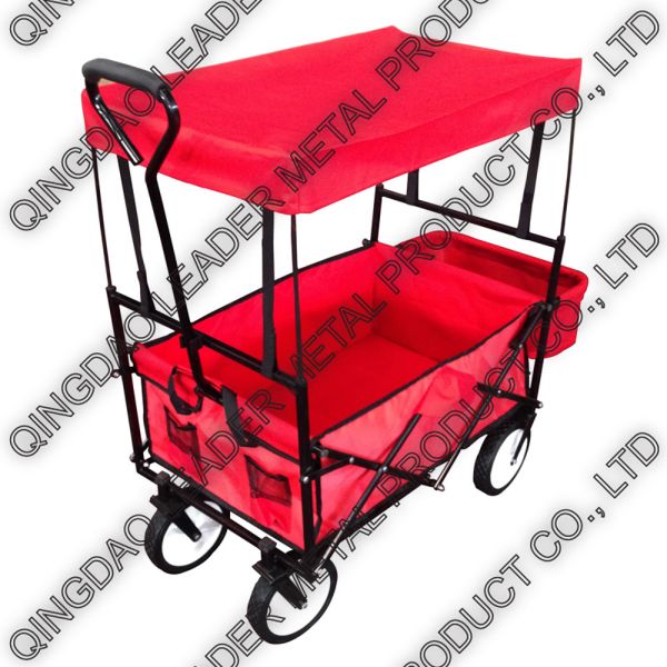 Quality Folding Utility Wagon with Canopy & Back Bag - TC1011 TB for sale