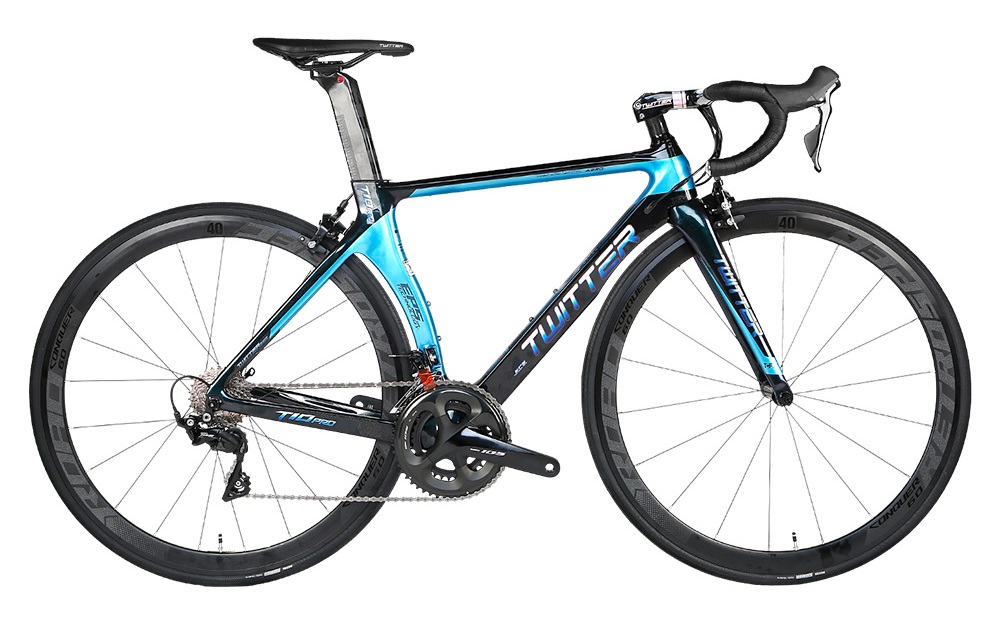 Black Aluminum Road Bike 700C Wheel Size 14kg Single Gross Weight