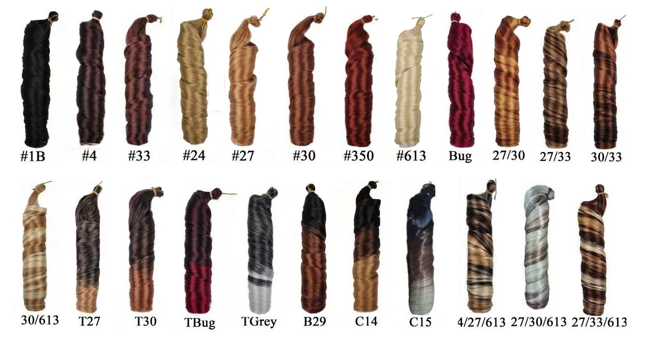 Synthetic Crochet Braids Hair Extensions In Solid And Ombre Colors For Black Women