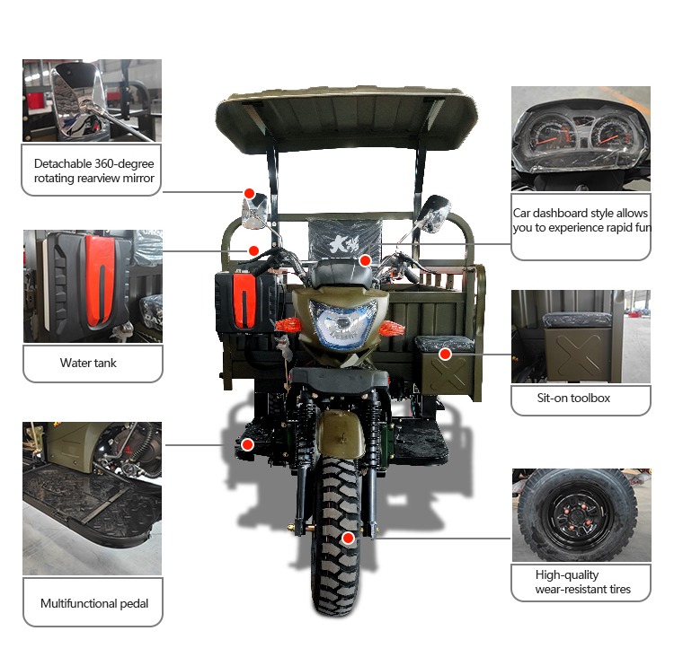 2021 Design Strong Engineering 300cc Gasoline Tricycle Scooter for Heavy Cargo Capacity