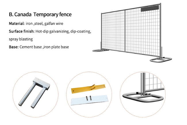 Hot Dipped Road Safety Retractable Galvanized Canada Temporary Fence Designs Panel