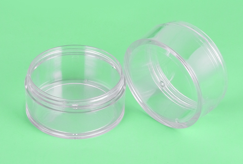 Private Label Clear Matte Cosmetic Loose Powder Sifter Jar with Black Frosted Screw Cap 3g 5g 10g 20g 30g 50g ABS PS
