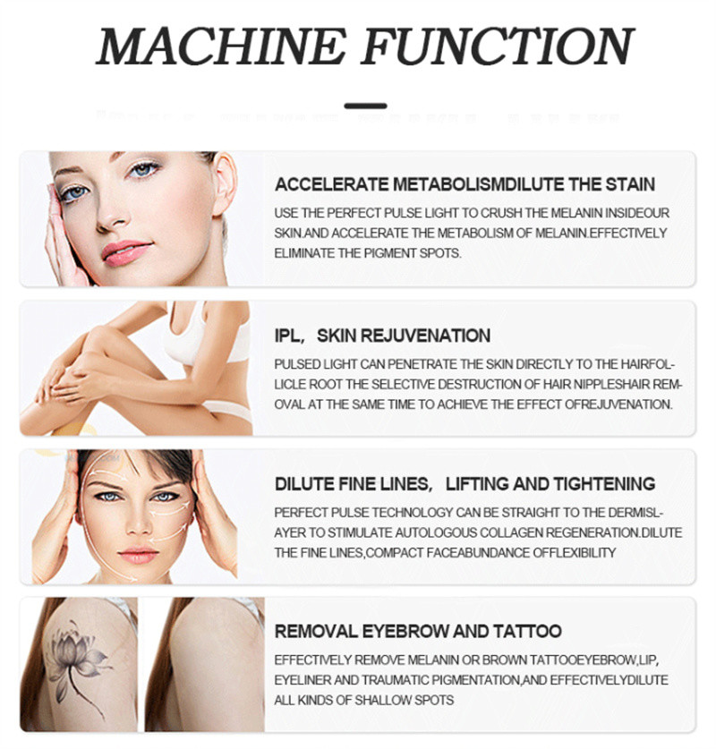 3in1 Ipl 808nm Diode Laser Machine Nd Yag Tattoo Removal Device