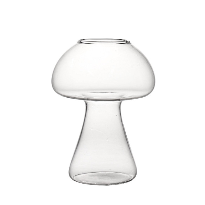 Mushroom Shape Beverage Cocktail Glass Bottle Transparent 285ml For Bar Store