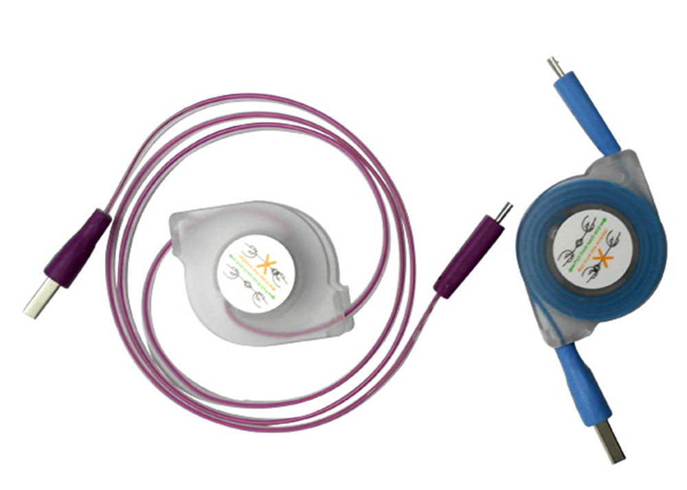 5 Color PVC 1M USB Extension Cable Micro Braided Mini LED Charger TPE Led Light For Smartphone