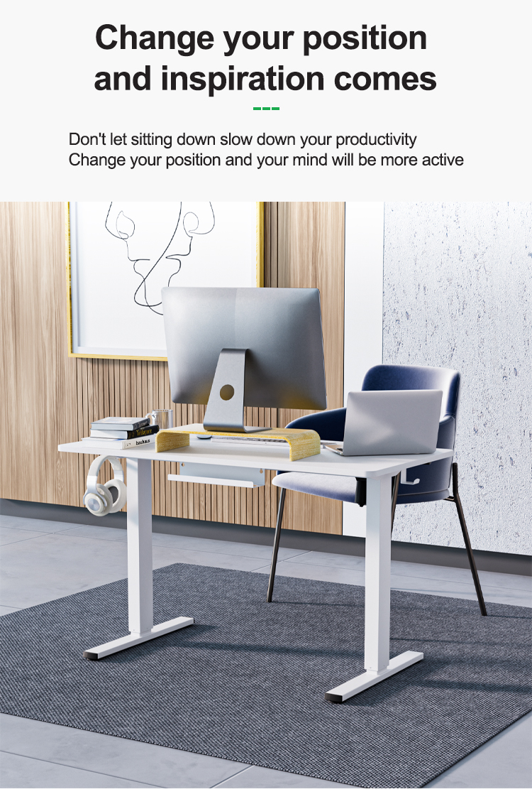 Home Office Electronic Dual Motor Sit Stand Desk with Metal Frame and Height Control