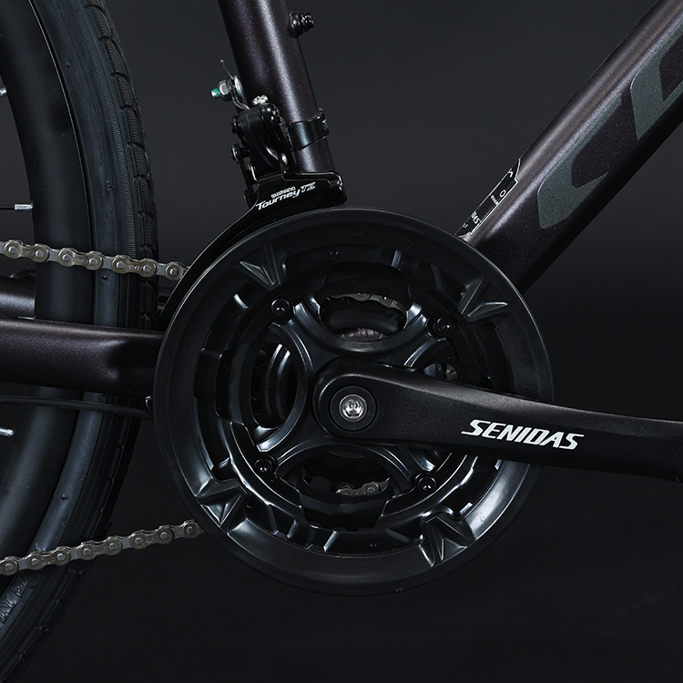 700*35C Tire Flat Bar Adventure Bike with Ordinary Pedal and Aluminum Fork Material