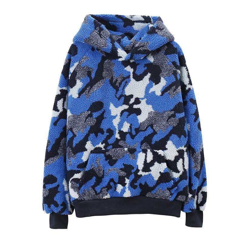 Cool Style Womens Pullover Hoodie / Blank Camo Sherpa Hoodie Any Size Available