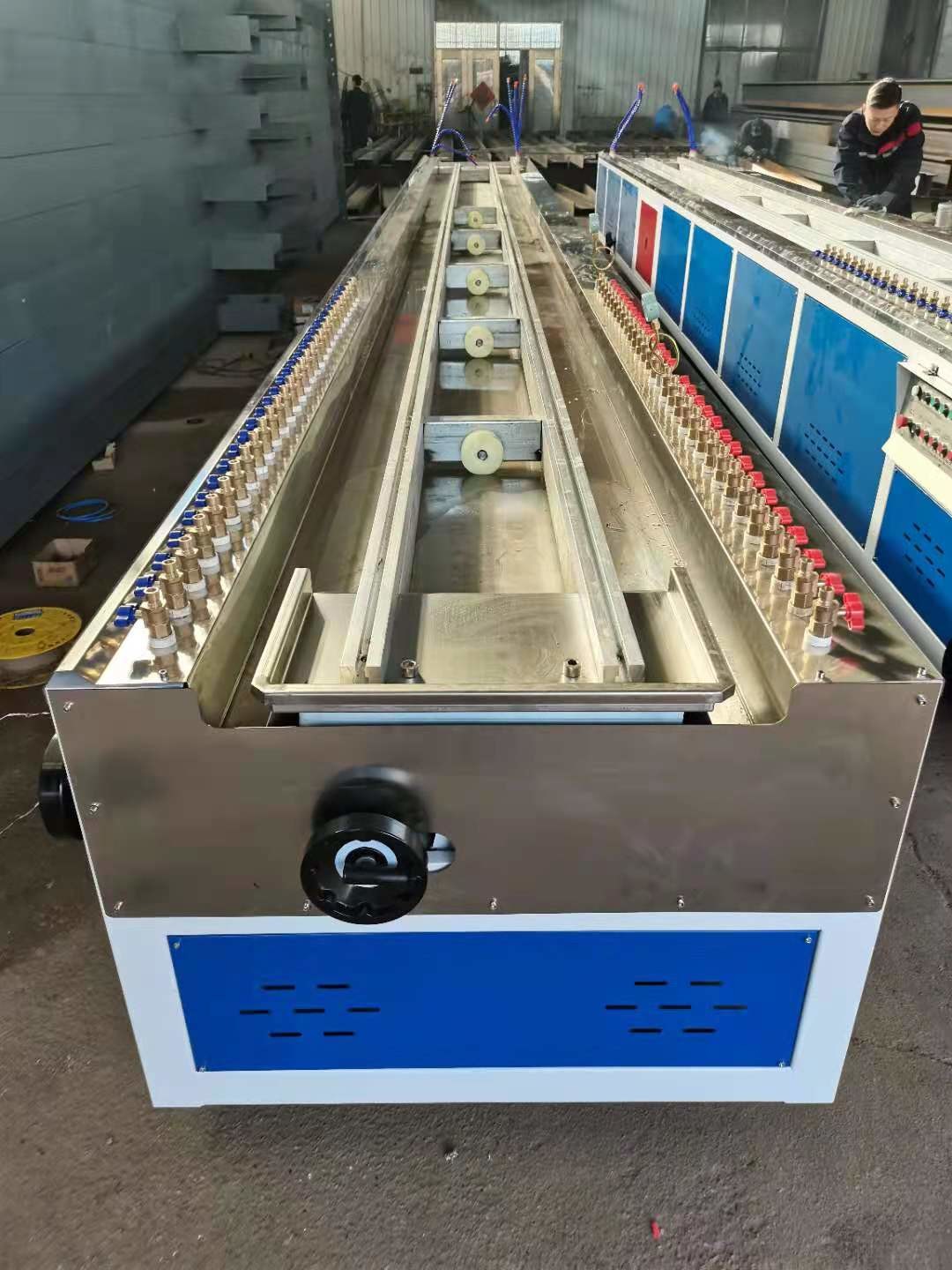 PVC Profile Extruder Machine , PVC WPC Plastic Profile Extrusion Machine With Twin Screw Extruder , Door Profile Machine