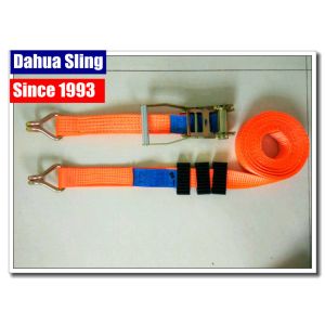 China Durable Orange Marine Winch Strap , 12000 Lb Winch Hook Strap Acid Resistance on sale