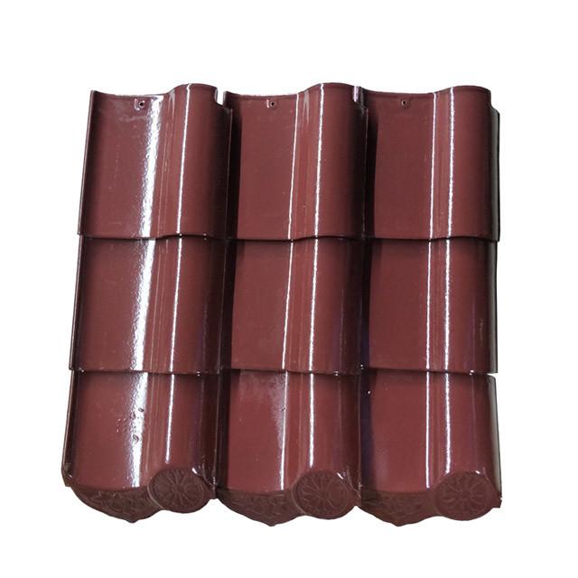 Matte Glazed Ceramic Roof Tiles Blue Spanish 220mm Handmade Clay Roofing Tiles