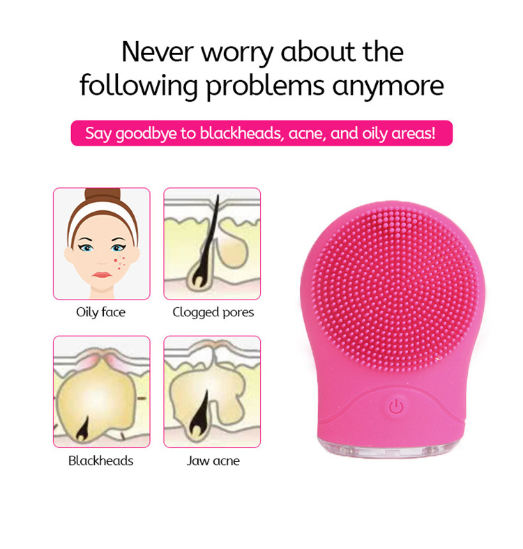 Wholesale Waterproof Facial Cleansing Brush Electric Silicone Facial Cleansing Face Brush Cleanser