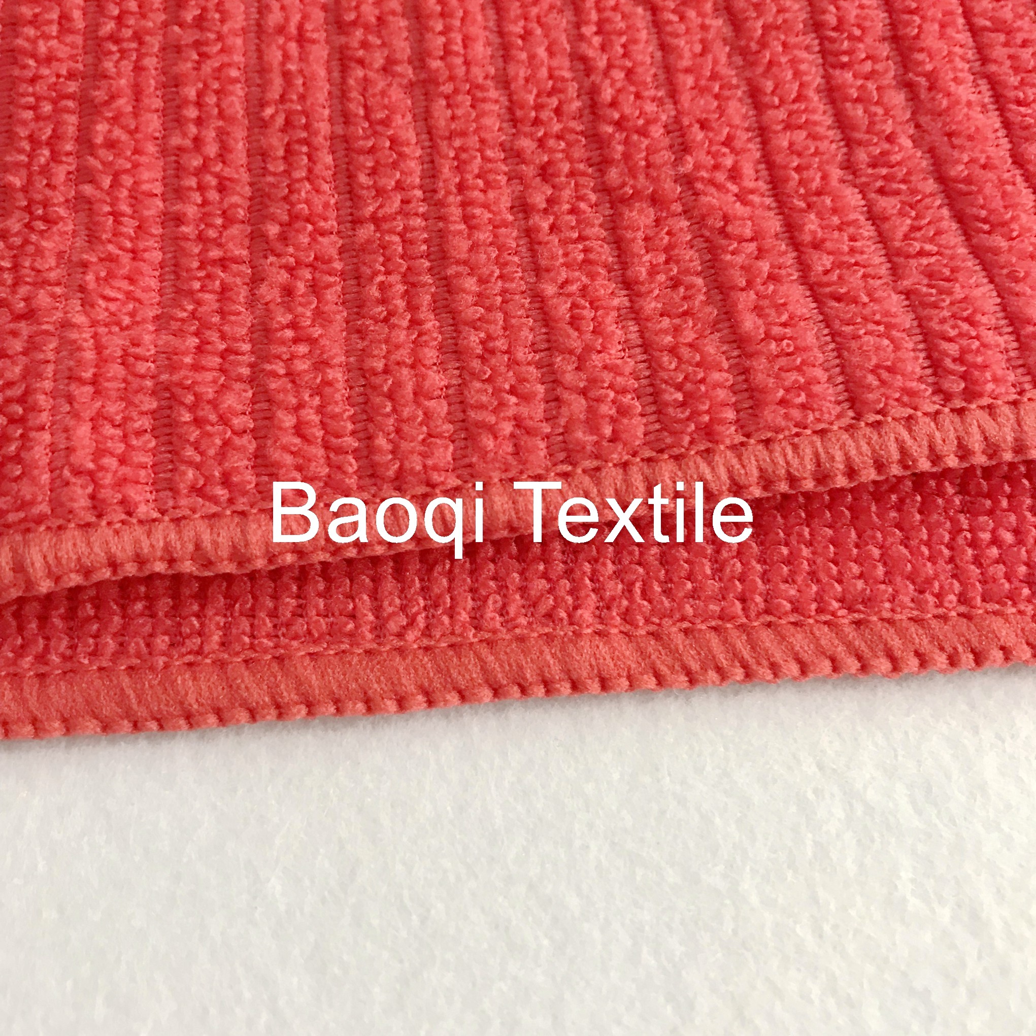 Red/green solid stripe dish rags 100% poly microfiber tea towels wipes,single side kitchen cleaning rags size 38*51cm